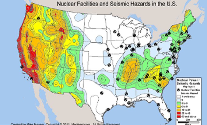 Seismic Hazards and Nuclear Facilities Map