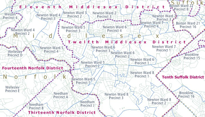 Sample Maptitude map of redistricting data layers