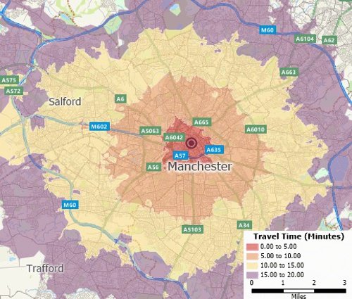 Create drive-time rings around franchise locations